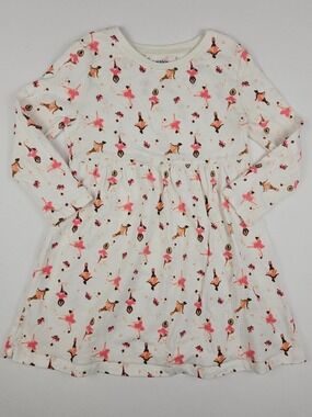 5/$25 Old Navy Toddler Girls Ballerina Print Long Sleeve Dress 3T